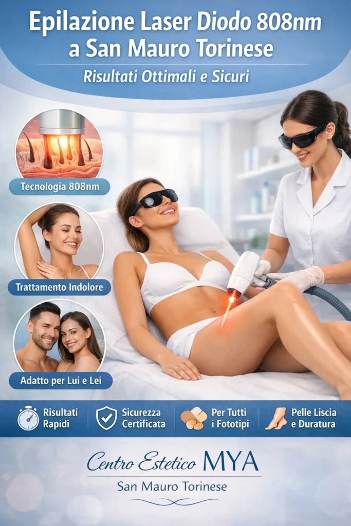 Epilazione laser diodo 808nm al Centro Estetico Mya di San Mauro Torinese